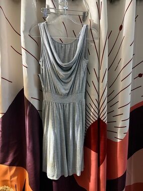 Old Navy Light Gray Sleeveless Draped Cowl Neck Mini Dress